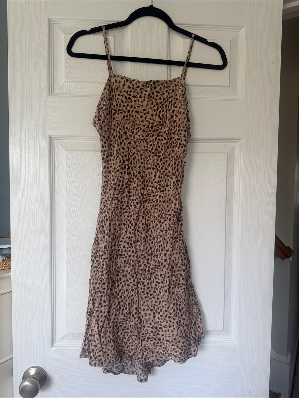 Abercrombie & Fitch Beige and Black Leopard Slip Dress